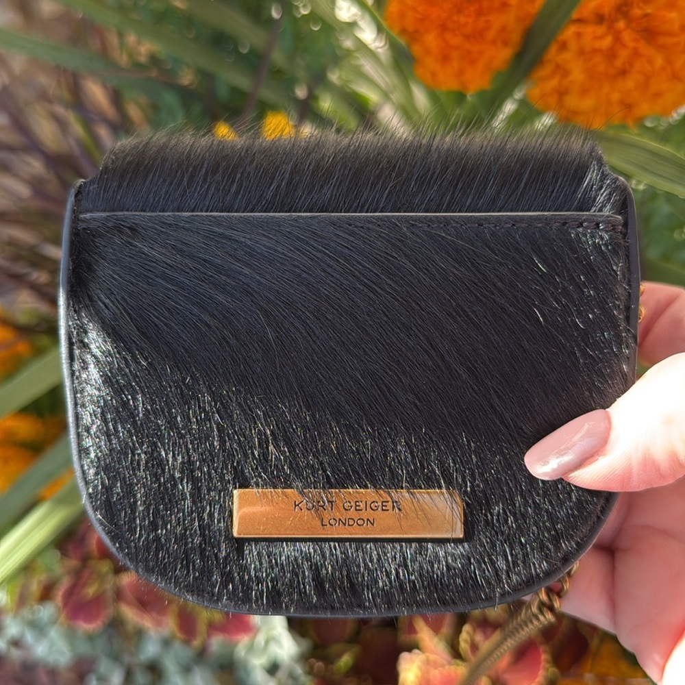 Kurt Geiger Calf Hair Micro Chelsea Saddle Crossbody Bag; Mini (Hard to Find) - Picture 13 of 17